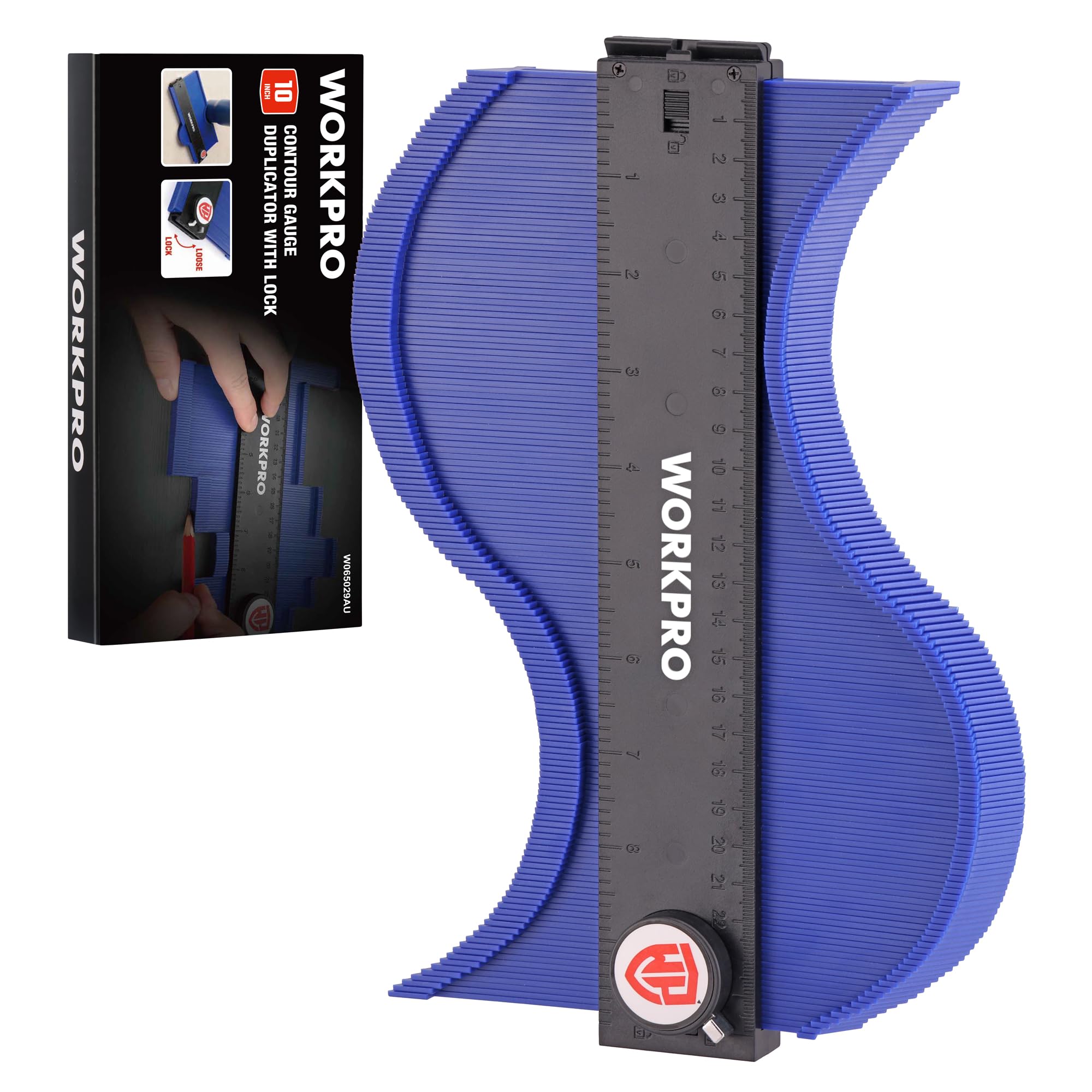 WORKPRO 1-Pack 25 CM Contour Gauge Duplicator, Marking Gauge with Lock