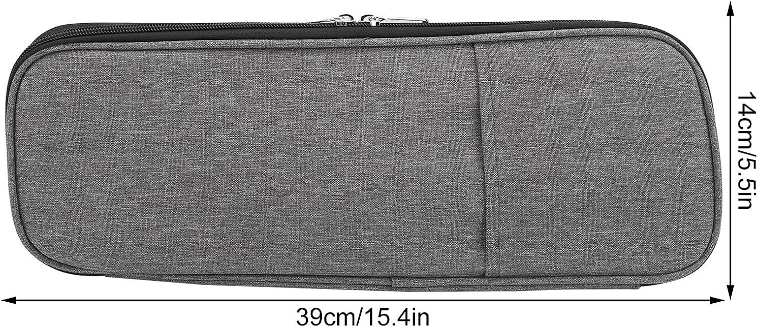Long Knitting Needle Case, Travel Organizer Storage Bag for Knitting Needles Organizer Case for Crochet Needle Fits Up to 14" Straight Double Point Needles with Zippered Pouch for Supplies Accessories