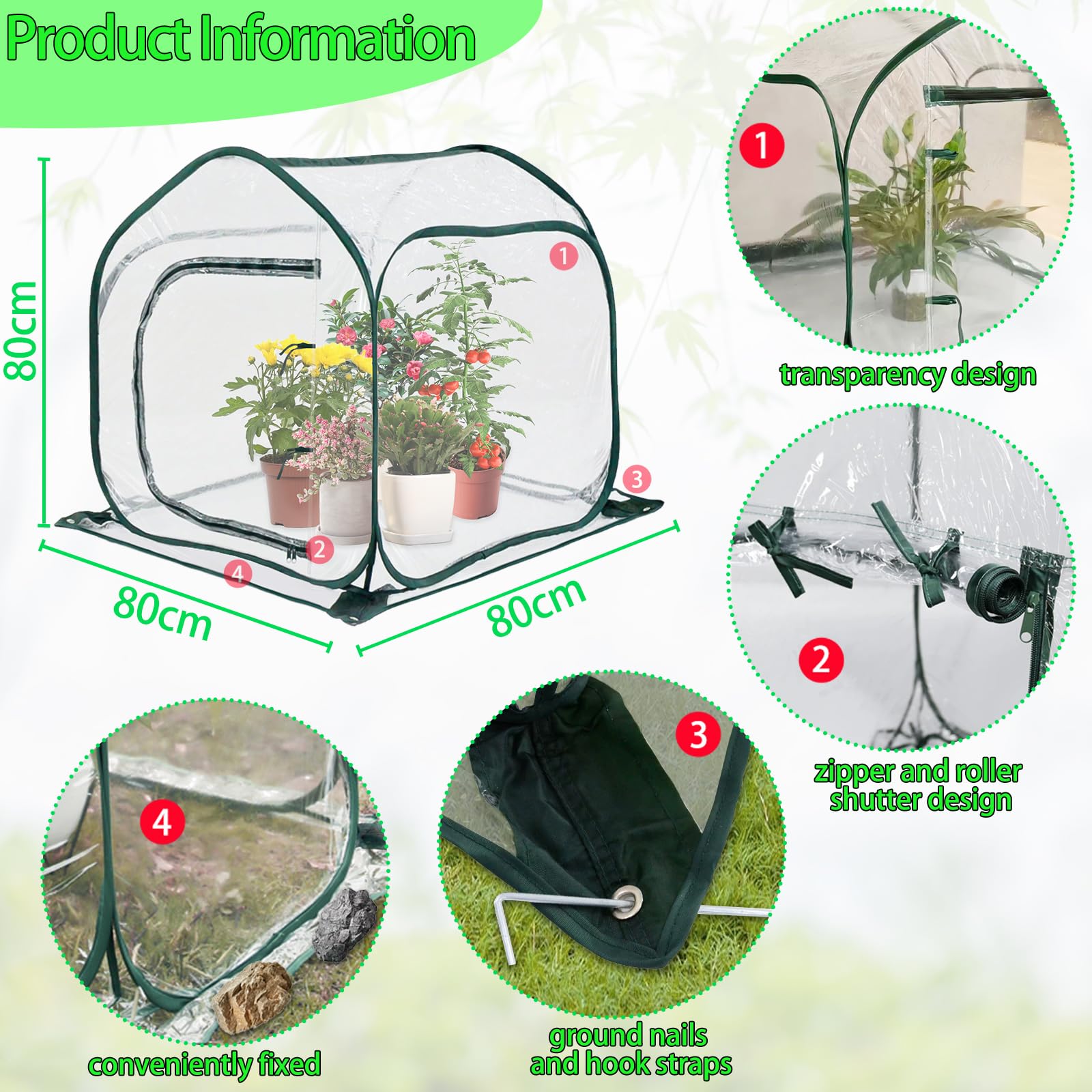 Tente De Protection Des Plantes Pop-up D'hiver, Petite Serre Pour Plantes, Mini Serre Pour Balcon, Petite Tente D'hiver Pour Protéger Les Plantes Et Les Fleurs, 100 X 100 X 97 Cm