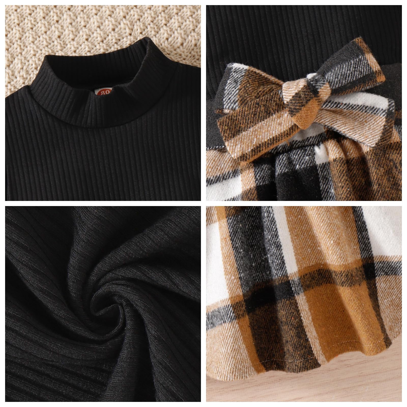 Miipat Kleinkind Mädchen Kleidung Set Mädchen Outfits Set Lange Ärmel Pullover Tops mit Mini Rock Sets Frühling Herbst Baby Bekleidungsets Mädchen Kleider
