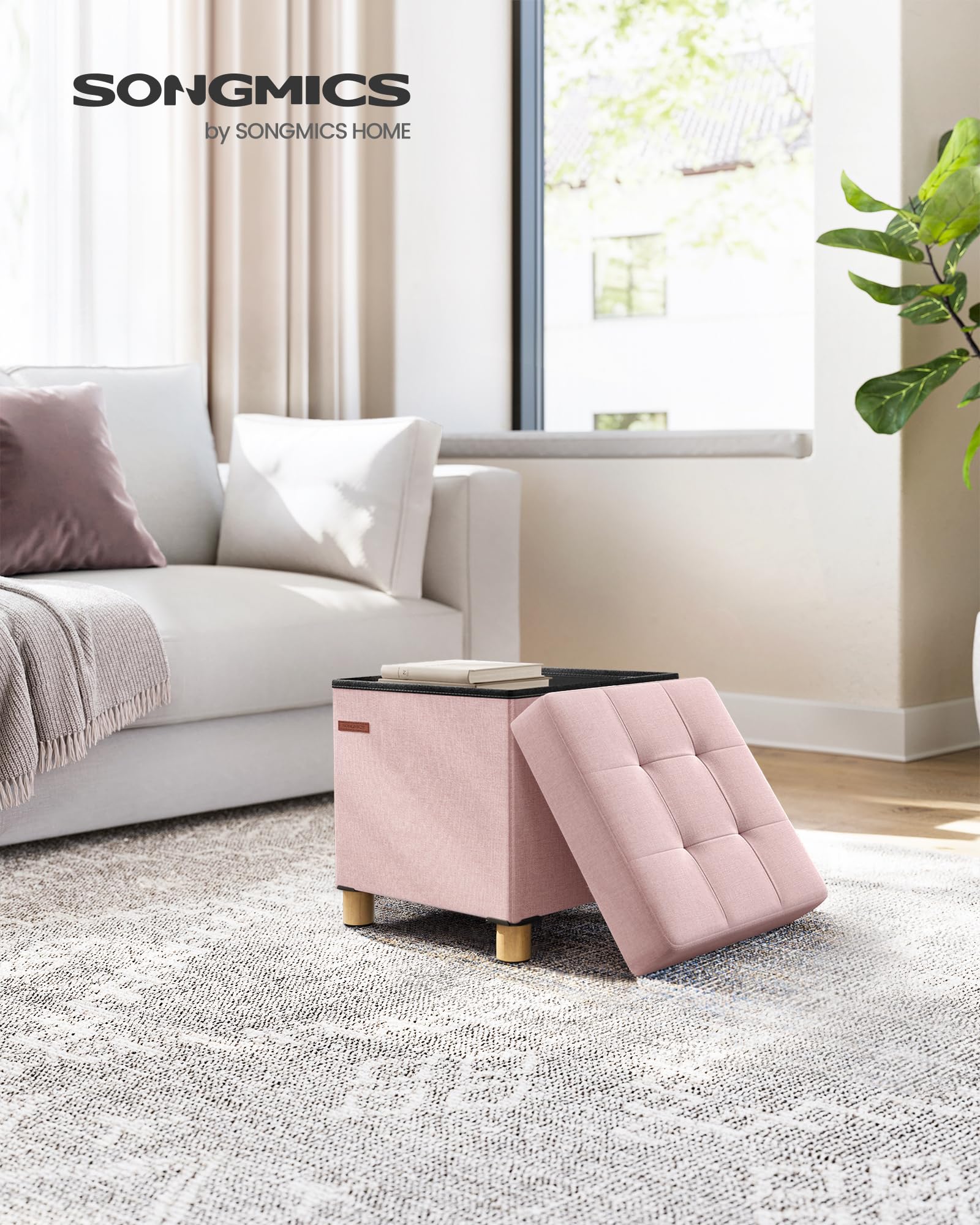 PINPLUS Sitzhocker Mit Stauraum - Faltbarer Blumen Hocker Für Wohnzimmer & Schlafzimmer