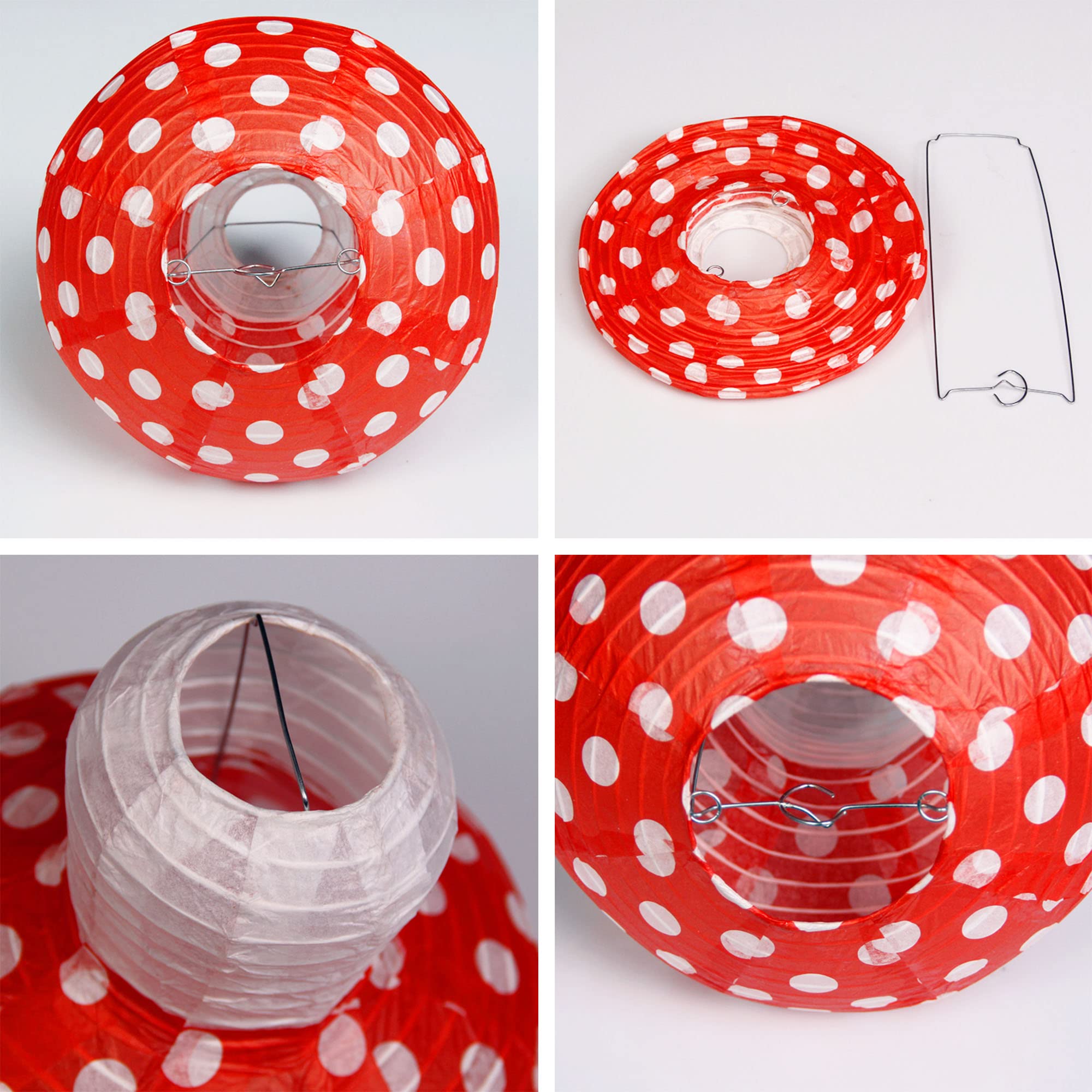 6 Lanterne Di Carta A Forma Di Fungo – 3 Da 20cm E 3 Da 30cm – Decorazioni Per Feste A Tema Foresta, Compleanni, Giardino, Natale - 2