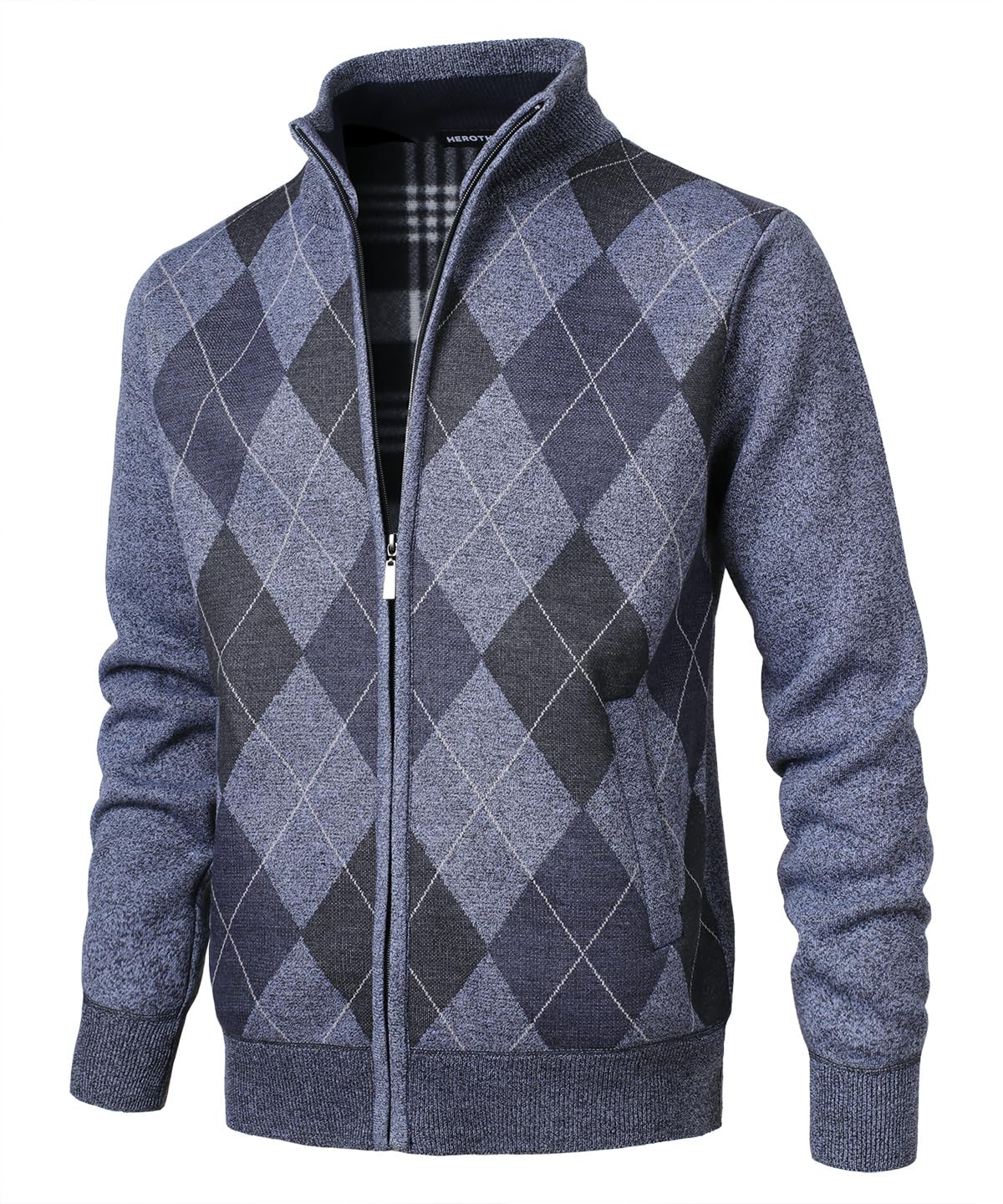 Homme Gilet Pull Cardigan Veste Ouvrez-Front Zippé avec 2 Poches Gilet Veste Tricoté Chaud Coupe rembourré Décontractée Manche Longue Chandail