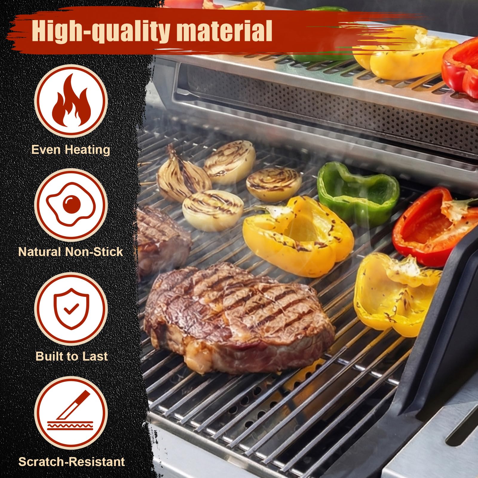 Denmay 7639 44 x 60cm Edelstahl Grillrost für Weber Spirit I & II E/S 310, 320, 330 (mit vorderen Brennerknöpfen), Spirit 700, 900, Genesis 1000-3500, Genesis Gold Silver B/C(NICHT FÜR Silber A)