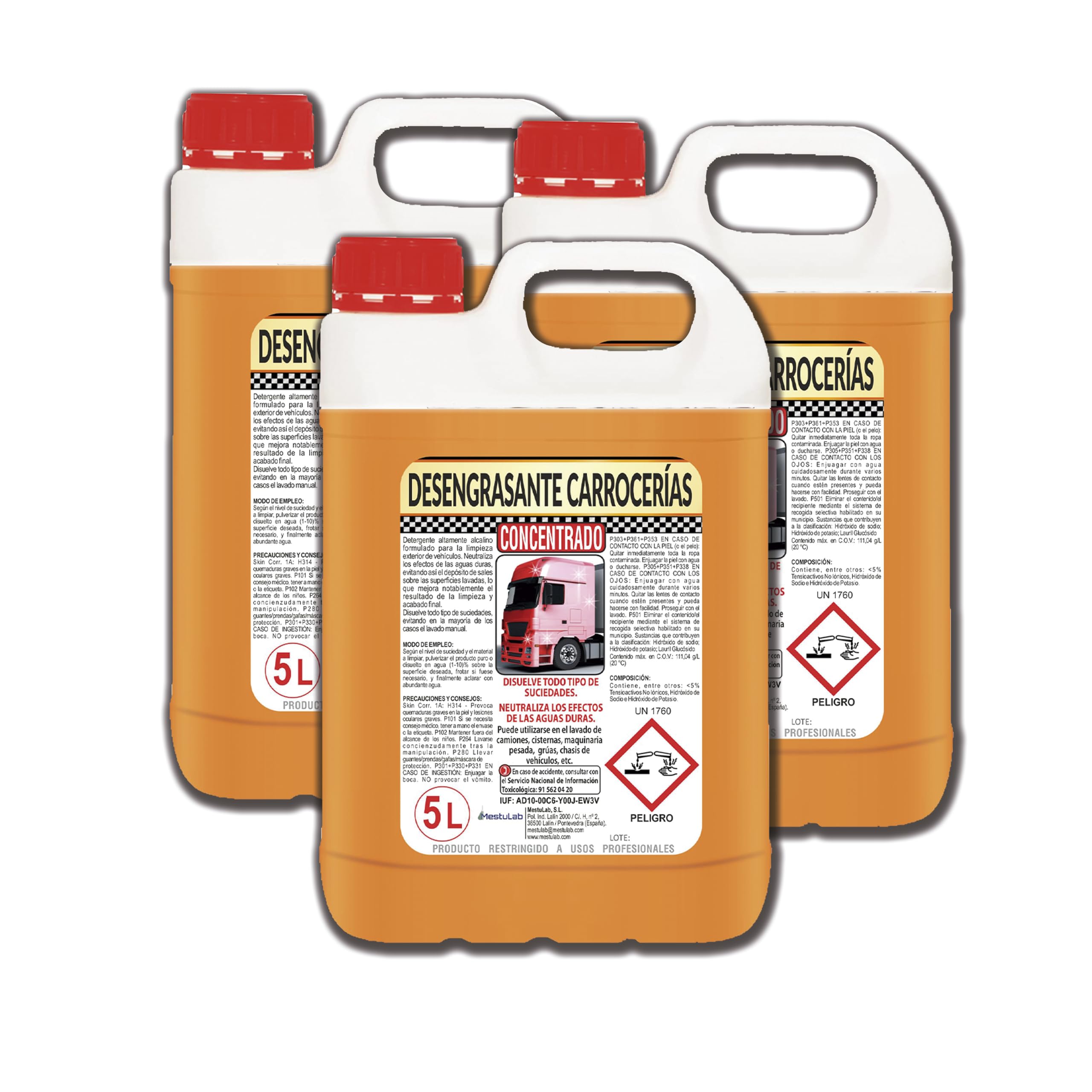 Desengrasante Carrocerías Concentrado - Profesional/Alto Rendimiento - 3 x 5 L