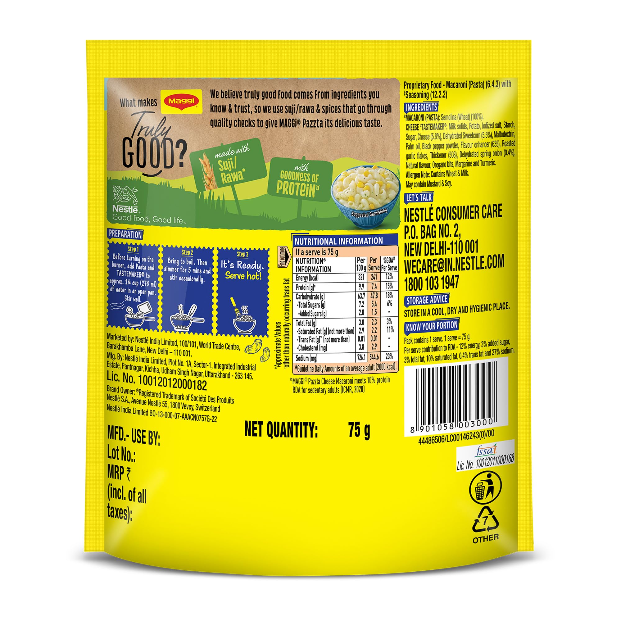 MAGGI PAZZTA Cheese Macaroni, Instant Pasta, 75g 2