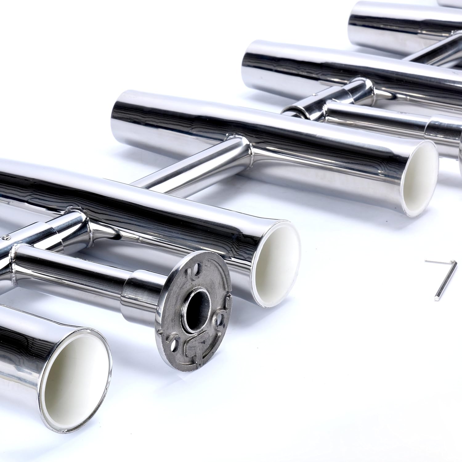 Amarine Made 6 Tube Adjustable Stainless Rocket Launcher Rod Holders , Can Be Rotated 360 Deg