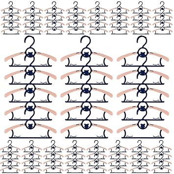 50-Pack Baby Hangers for Closet Adjustable Kids Hangers with Clips Non-Slip Plastic Nursery Hangers for Clothes Organizer Heavy-Duty Hangers for Newborn, Infant, Toddler, Children, Space-Saving, Bulk