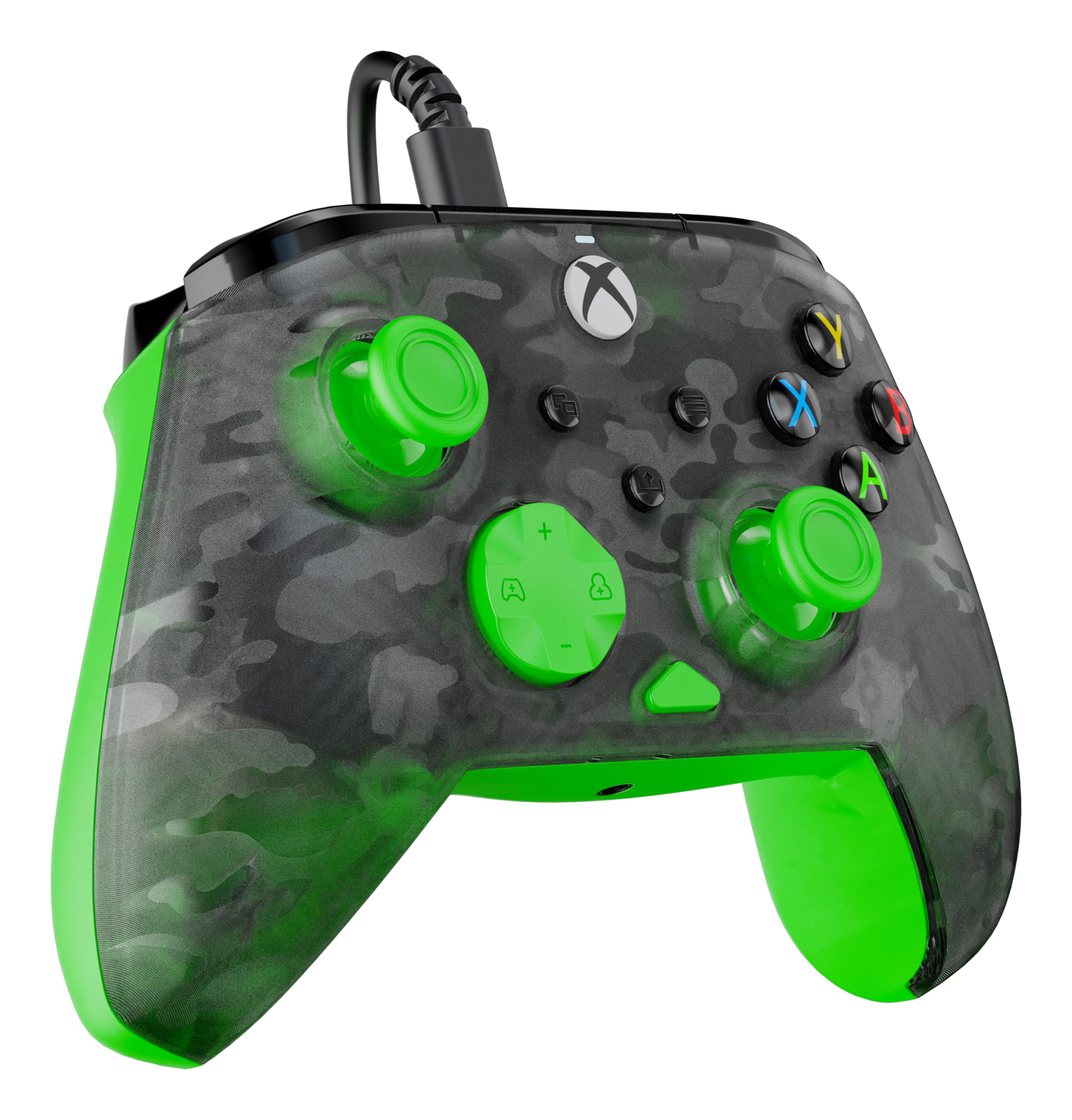 Turtle Beach Rematch Core Camo noir/vert - Manette de jeu filaire - Licence Xbox Series XS, Xbox One et PC - touches audio, moteurs de vibration et gâchettes d'impulsion, câble de 3 m