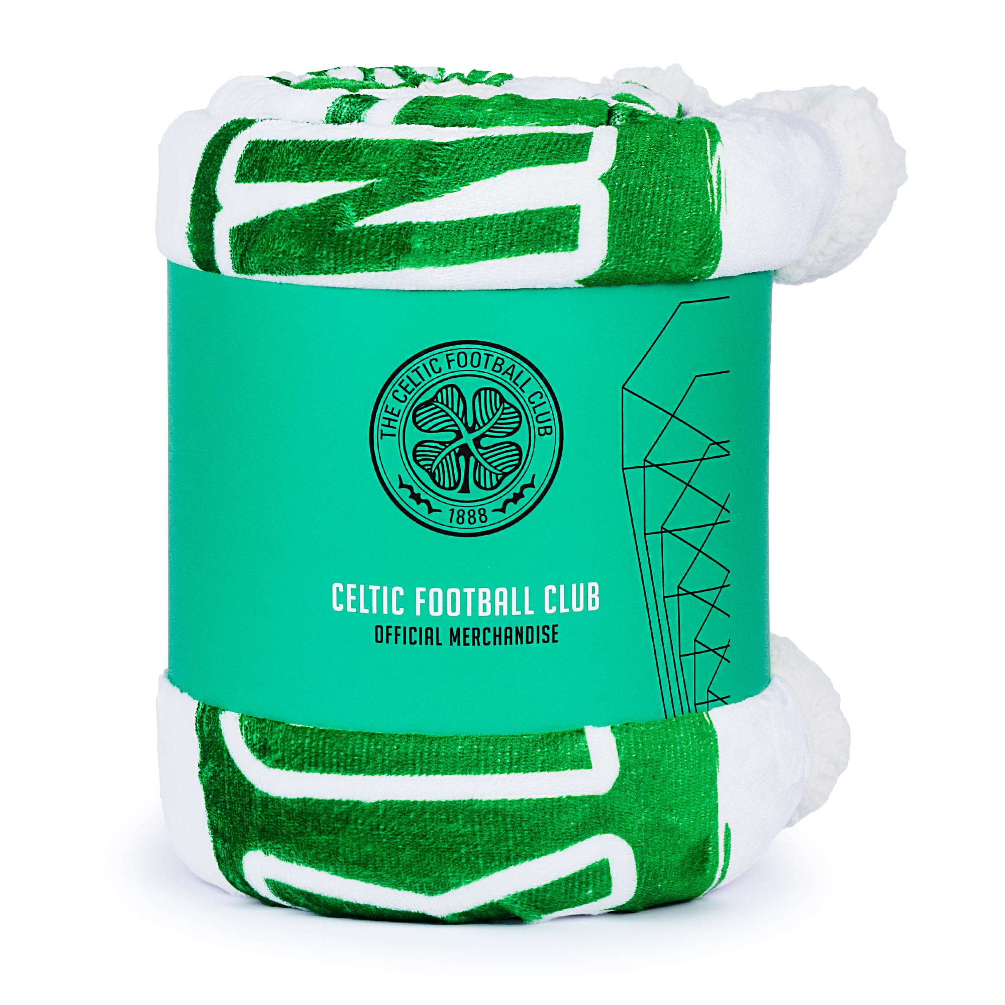 The Gift Scholars Celtic FC Sherpa, coperta in pile 152 x 117 cm, non camminerai mai da solo, merchandising ufficiale del club scozzese Premier SPL