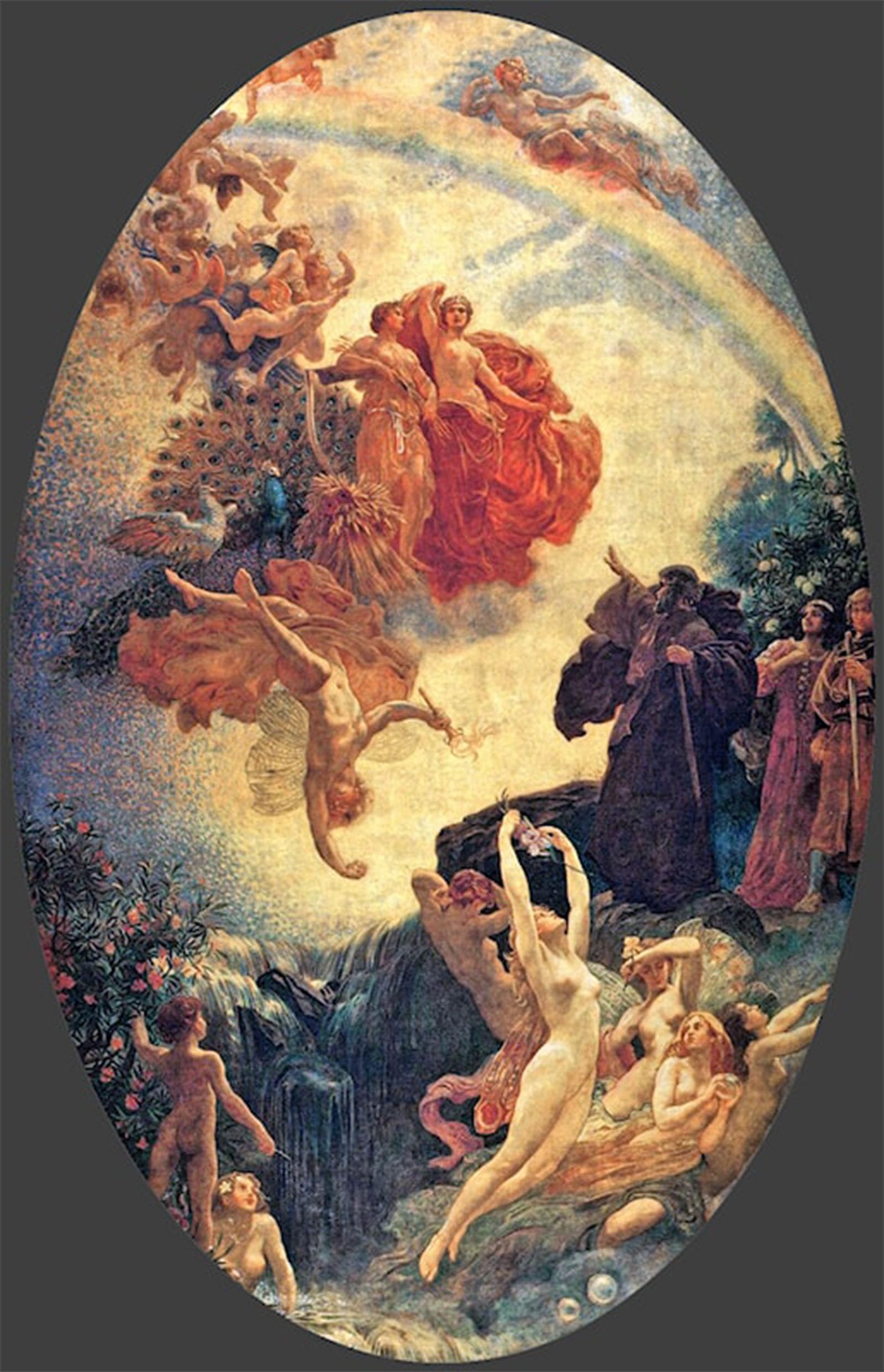 POSTERIIk Vintage Art Print Images Pictures Print Prospero Summoning Nymphs and Deities by Herbert Draper Modern Colour Posters for Office Home Decor 60x90cm