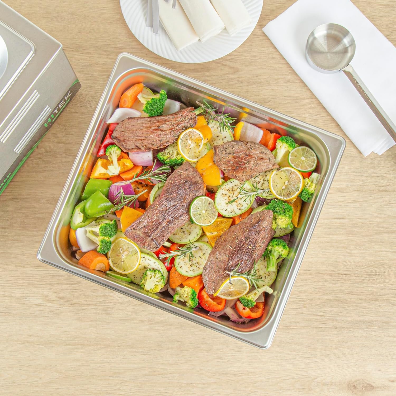 Restaurantware Hotel Pan 1 Count 2/3 Size Anti-Jam 4â€ Deep Freezable 24 Gauge Stainless Steel Steam Pan - Lid Sold Separately, for Use in Commercial Kitchens, Cafeterias, and Catering Event