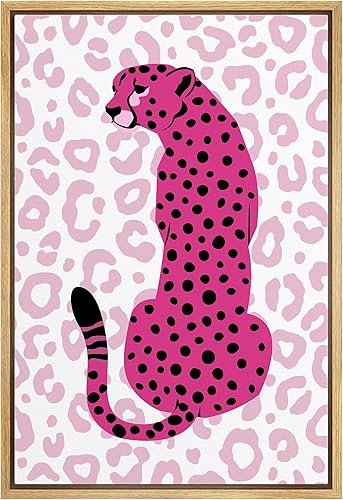 IDEA4WALL Lienzo enmarcado para pared, decoración de habitación preparada, color rosa intenso, decoración de dormitorio universitario, pósteres con