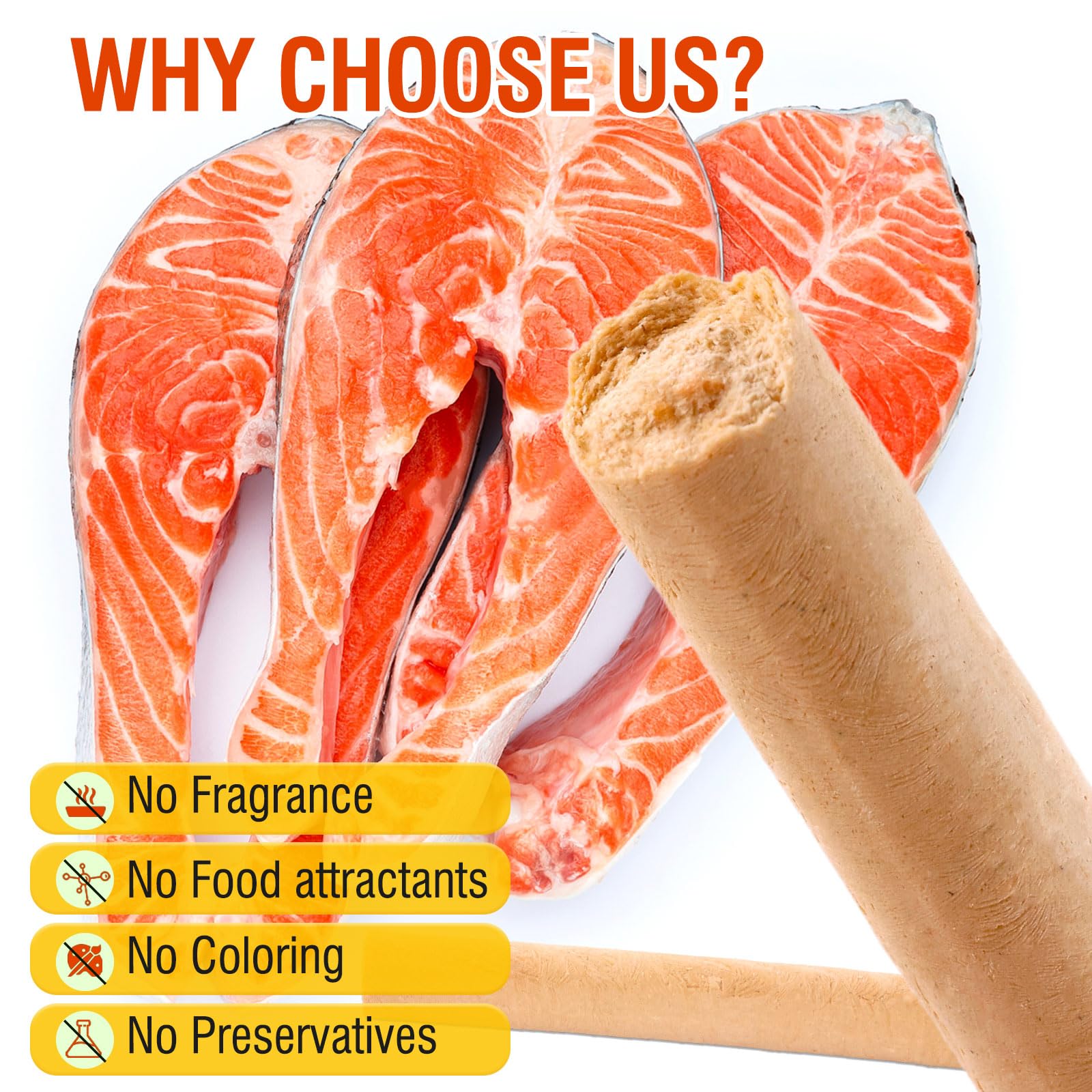 100g Salmon Sticks for Dogs,Palitos De Salmón para Perros,Salmón Y Zanahorias Reales,Fácilmente Digerible,Golosina para Perros Alta En Proteínas,Refresca El Aliento Saludable,para Todas Las Razas