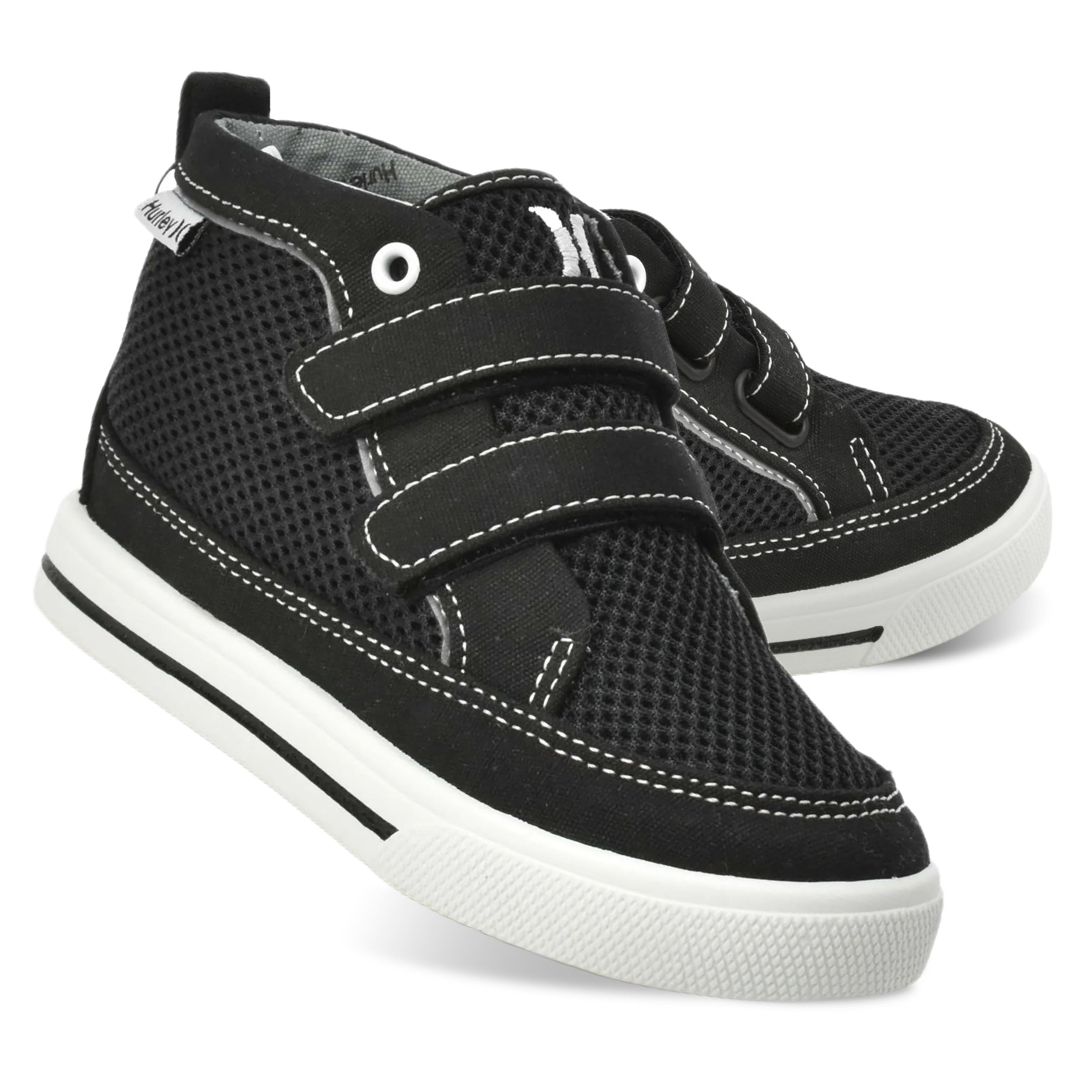 Hurley Kids Toddler and Little Kids Tedd Canvas Sneakers with Straps High Cut Skateboarding Shoes for Boys and Girls, Durable Shoes for School