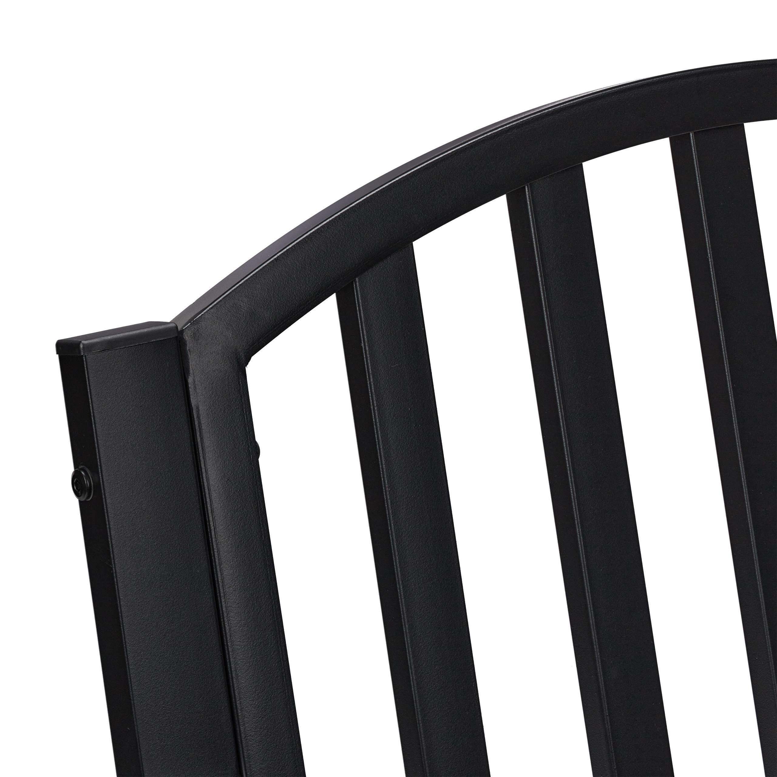 Relaxdays Silla de Jardín, Asiento para Balcón con Reposabrazos, Extra Ancha, Diseño Moderno, 82 x 60 x 48,5 cm, Negro