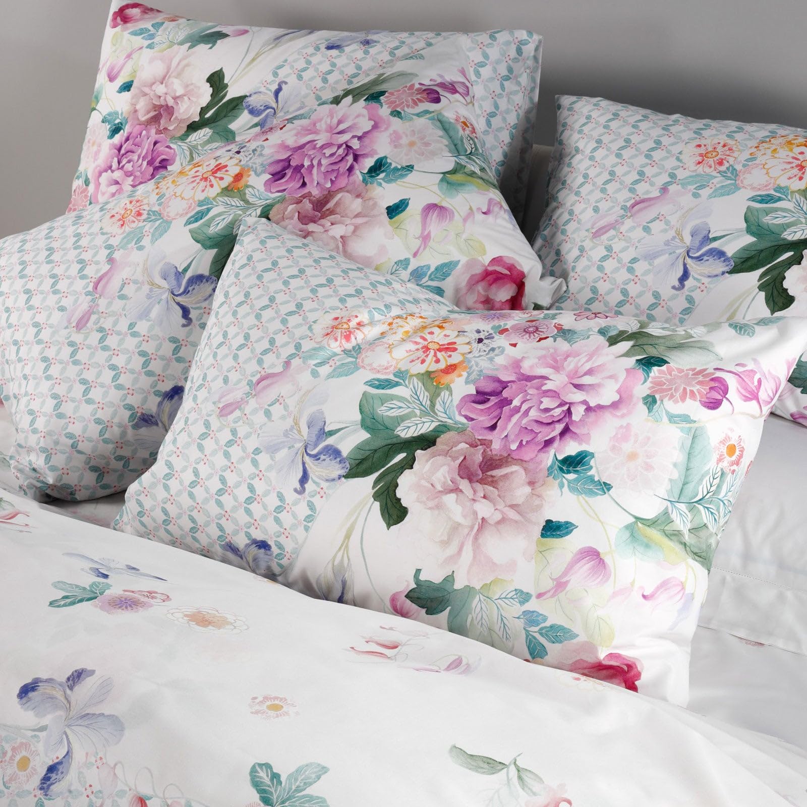Caleffi - Parure de lit avec Housse de Couette 100% Coton – 2 Taies d’Oreiller 50x80 cm, Linge de Lit Confortable et Elégant - Housses de Couettes Pour 1 Personne ou 2 Personnes