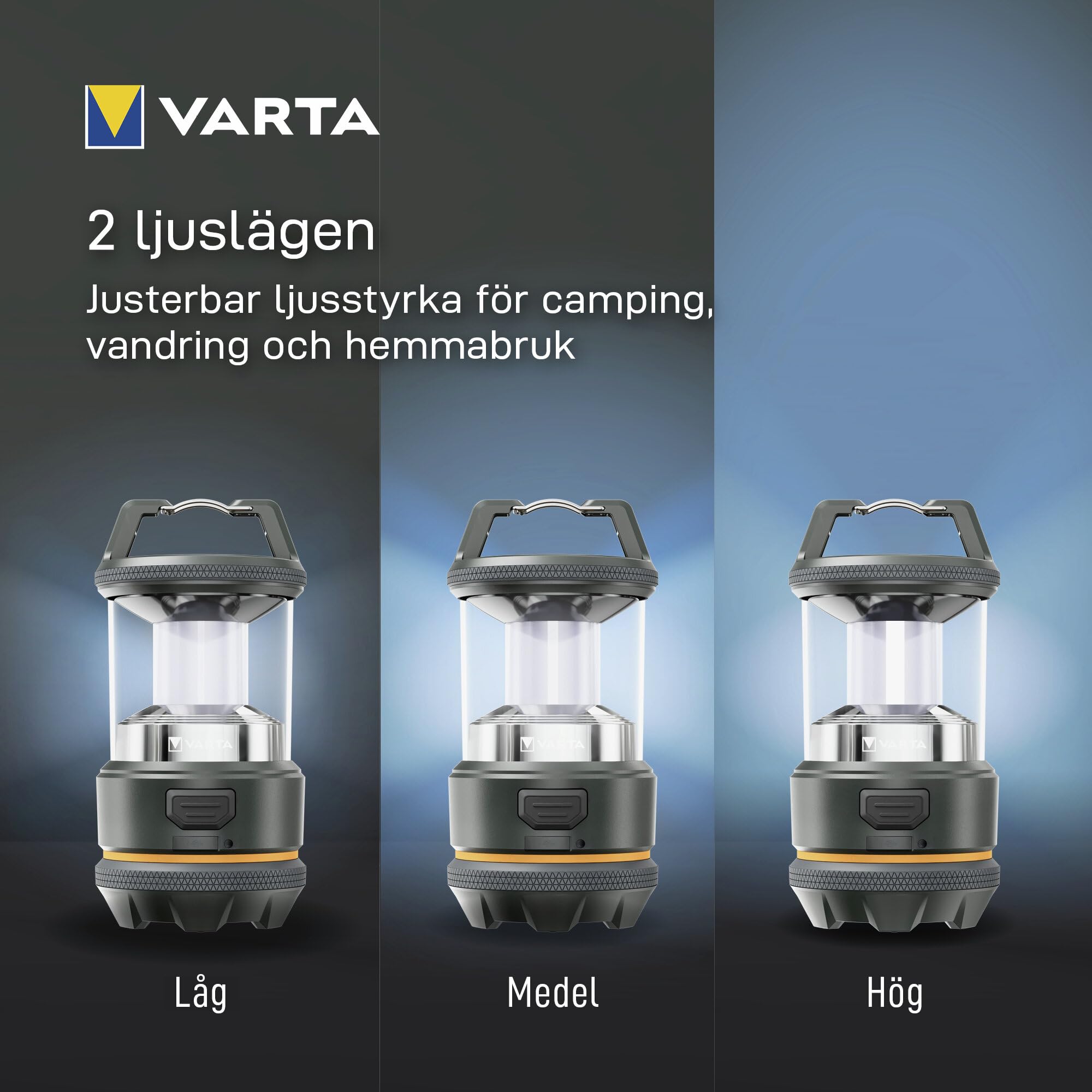 VARTA Linterna Outdoor L20R: linterna LED recargable con 420 lúmenes, hasta 44 horas de autonomía, protección IP54, USB-C, ideal para acampadas, senderismo y emergencias