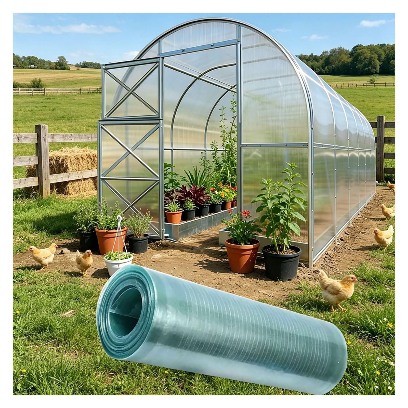Feuille de Toit Légère en Plastique Transparent - Toiture Translucide Flexible 0.8x20m