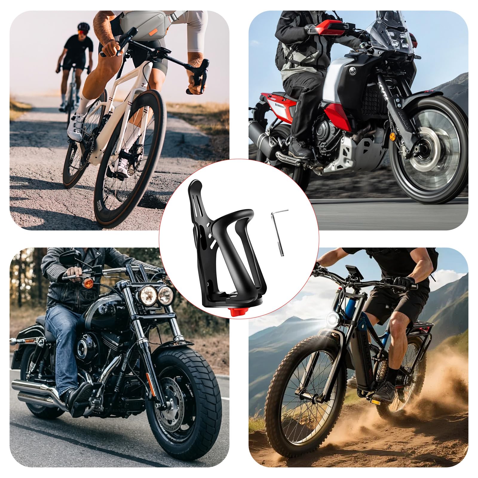 Porte-bouteille pour vélo réglable, adapté cadre et guidon, pour VTT, route, trottinette