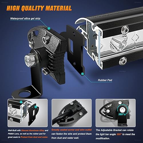 Miniatura 5 de Barra de luz LED de una sola fila de 7 pulgadas, ultra delgada de 18 W, luces LED antiniebla, luces de trabajo para camiones, todoterreno, ATV, UTV,