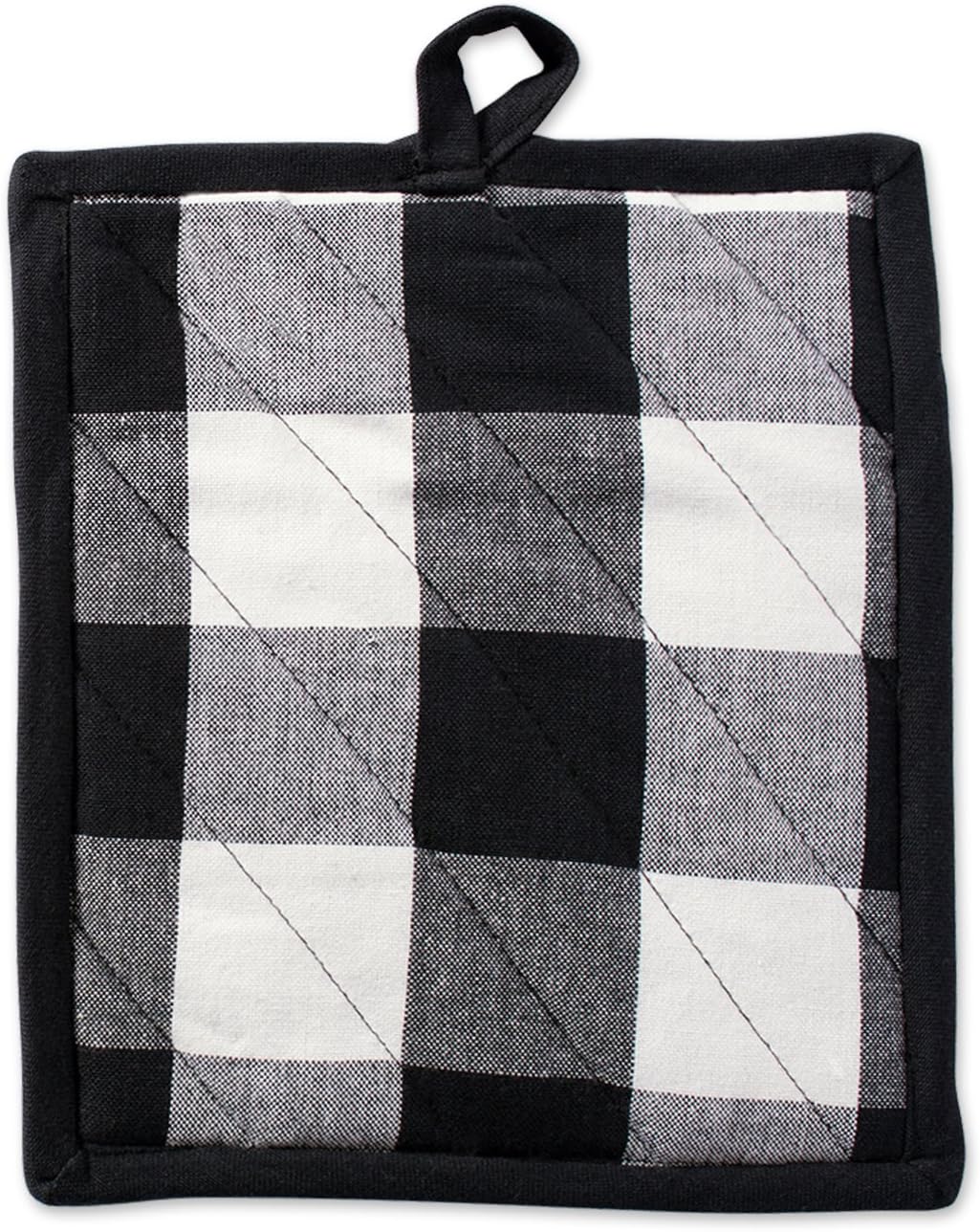DII Buffalo Check Kitchen Collection, Classic Farmhouse Kitchen Set, Potholder, Black & White, 2 Piece