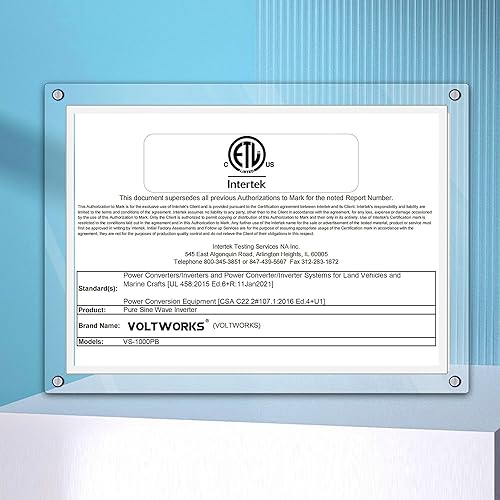 Miniatura 7 de VOLTWORKS Black - Inversor de corriente de onda sinusoidal pura de 1000 vatios CC 12 V a CA 110 V-120 V 1000 W con pantalla LCD y puertos USB duales