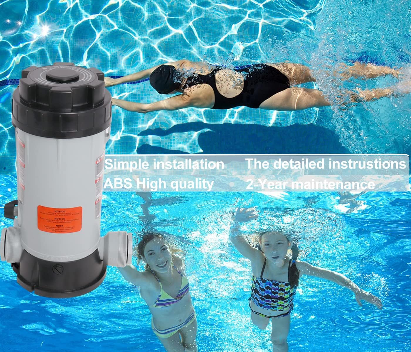 CL220 Off-line Pool Automatic Chlorinator Feeder Compatible with Haywardd Chlorine Feeder High-Strength ABS Material, Easy Installation Automatic Pool Chlorinator for Inground Pool