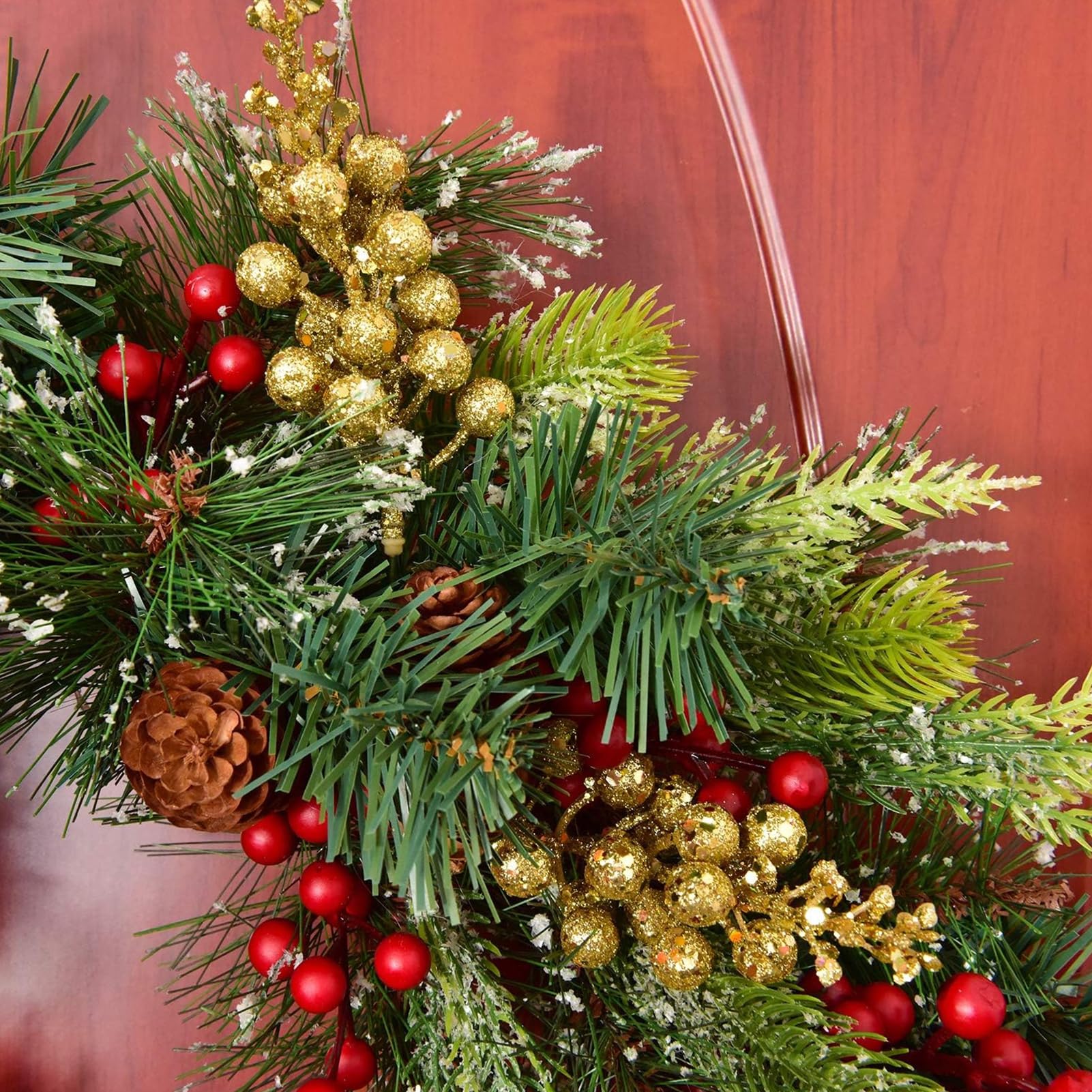 Amazon｜hatleues 32個 人工レッドベリーステム クリスマスツリー