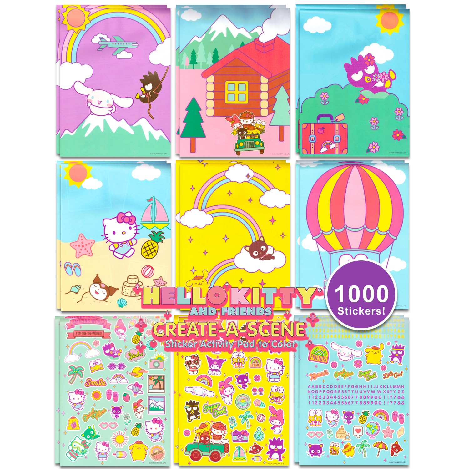 Autocollants Hello Kitty et ses amis : 3 blocs d'activités créatifs Sanrio