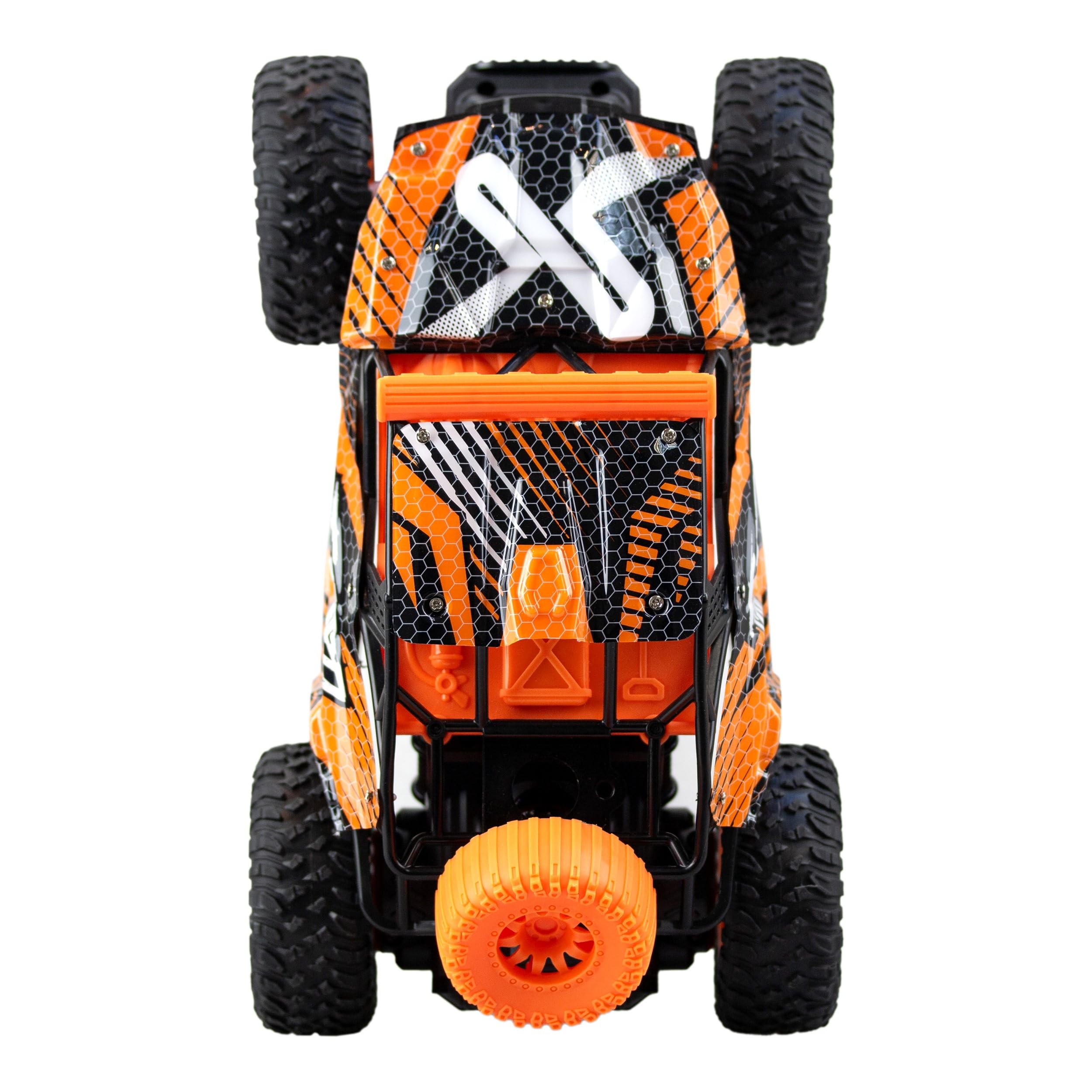 Exost Turbo Rush - Coche de control remoto de 2,4 GHz, función completa, carreras todoterreno, neumáticos duraderos, batería recargable, juguete para niños a partir de 5 años