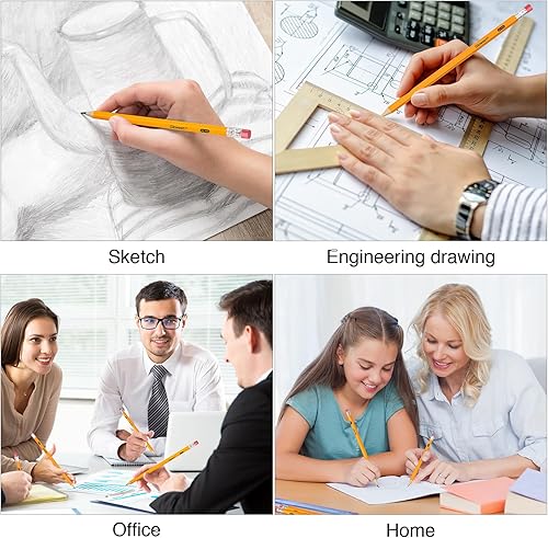 Miniatura 7 de Gloween Paquete de 50 lápices #2, lápices HB preafilados a granel con borradores superiores, gran juego para suministros de oficina, escuela y aula