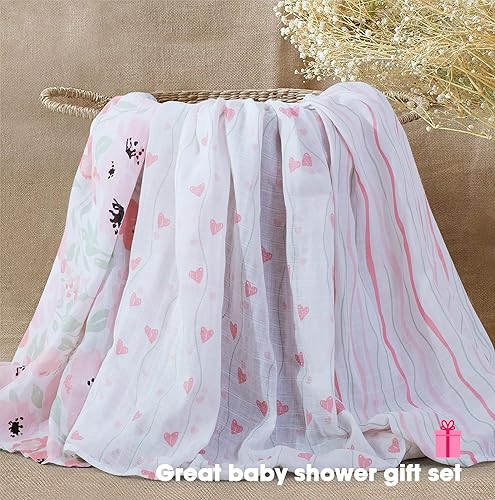 Miniatura 6 de Little Grape Land Mantas de muselina para envolver bebés, mantas de muselina 100% algodón, mantas de tamaño grande para bebés, mantas suaves y