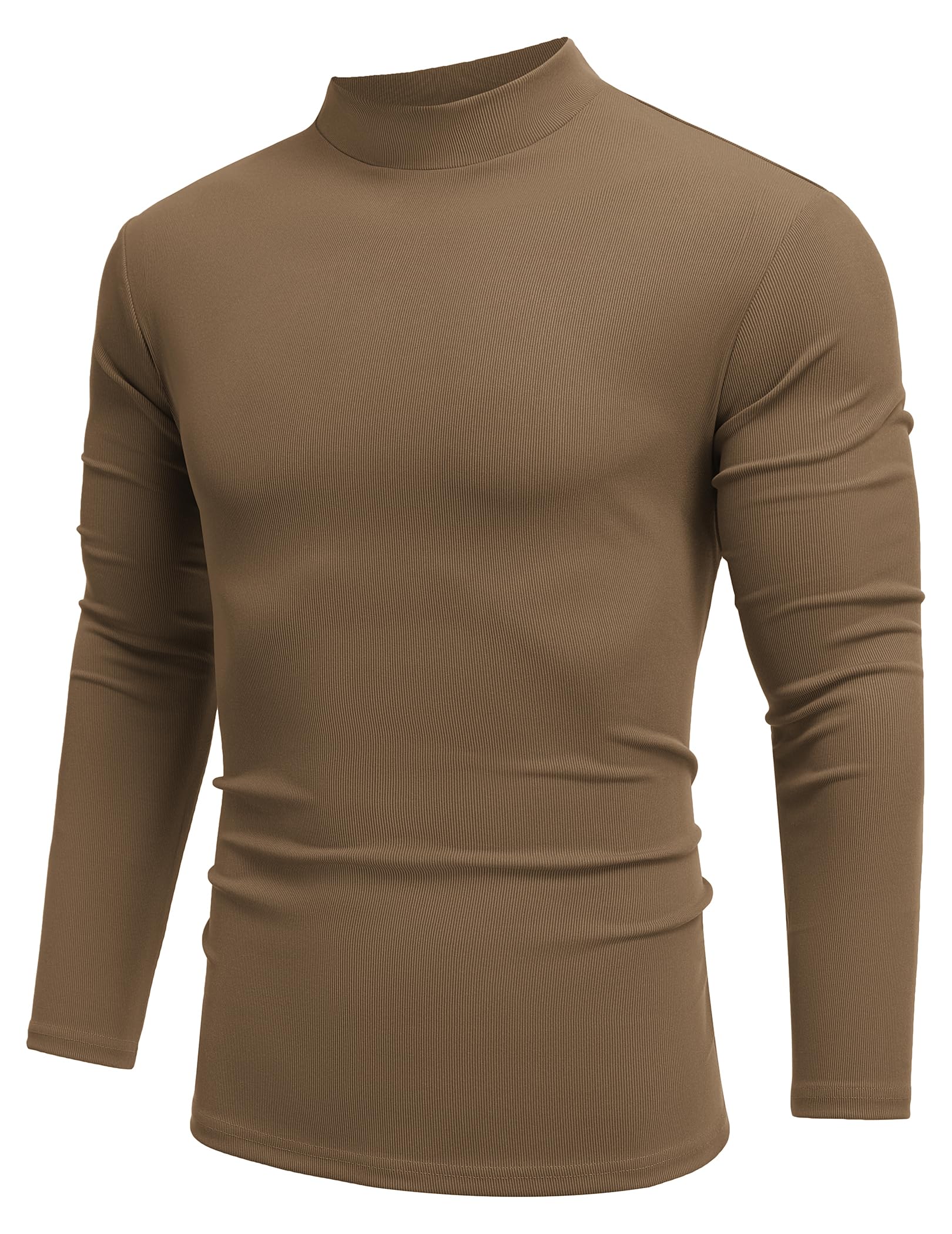 COOFANDY Herren Pullover mit Stehkragen Slim fit Halbes Rollkragenshirt Strick Einfarbig Winter Modern Männer Langarmshirts