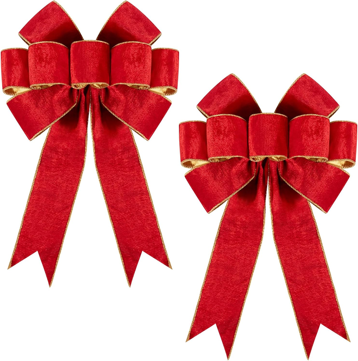 2pcs Large Christmas Bows Velvet Red Bows Holiday Red Christmas Bows Decorations for Wreath Velvet Bows Decor for Christmas Tree Topper, Front Door, Outdoor(24 * 16 inch) 2-Pack(24 inch * 16 inch)