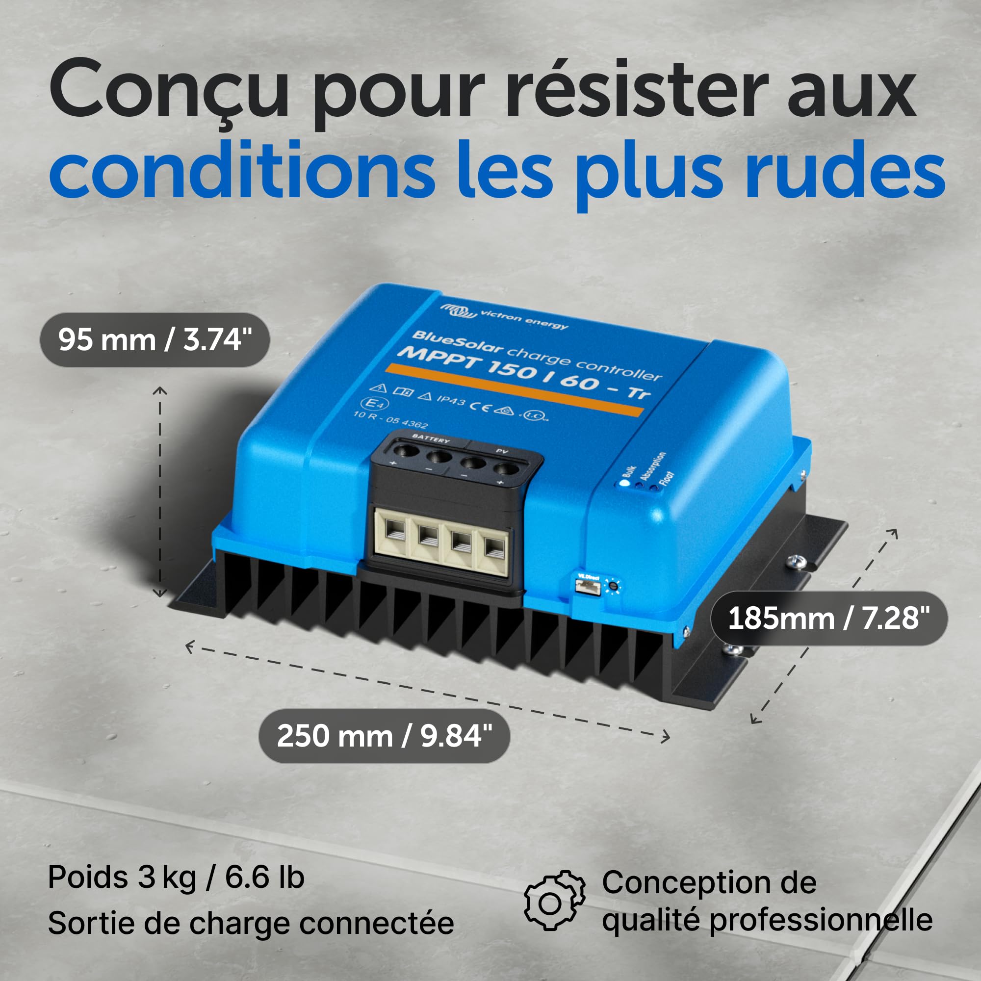 Victron Energy BlueSolar MPPT TR 150V 60 amp 12/24/36/48-Volt Contrôleur de Charge Solaire