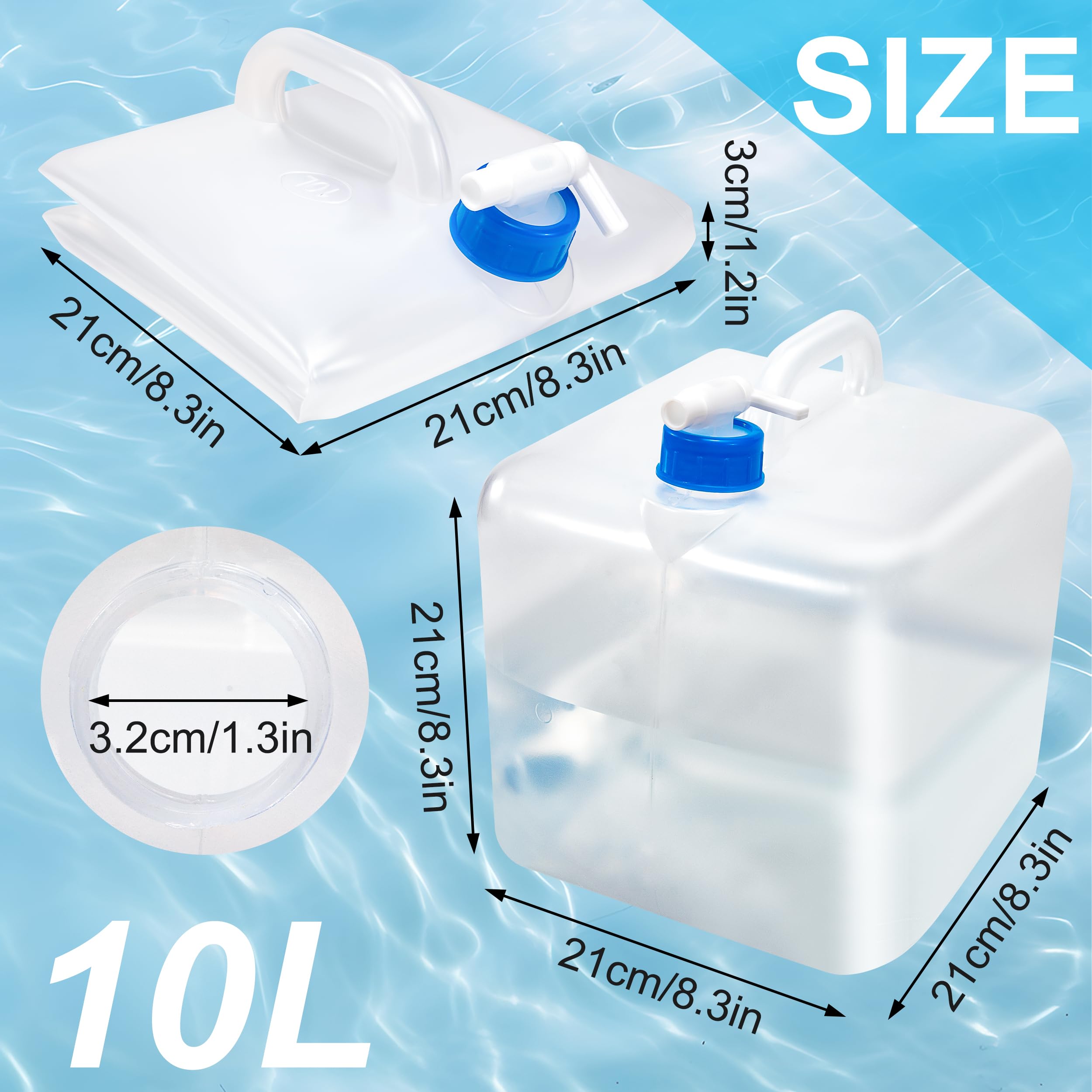 2 Taniche Acqua Pieghevoli Da 10L Con Rubinetto - Contenitore Per Campeggio, Emergenze E Outdoor - Foto 14