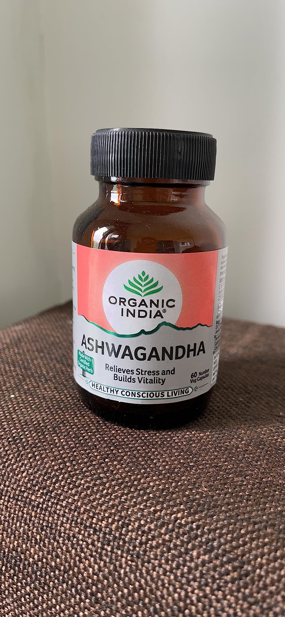 Buy Organic India Ashwagandha Capsules - 60 Veg Caps, For Vitality ...