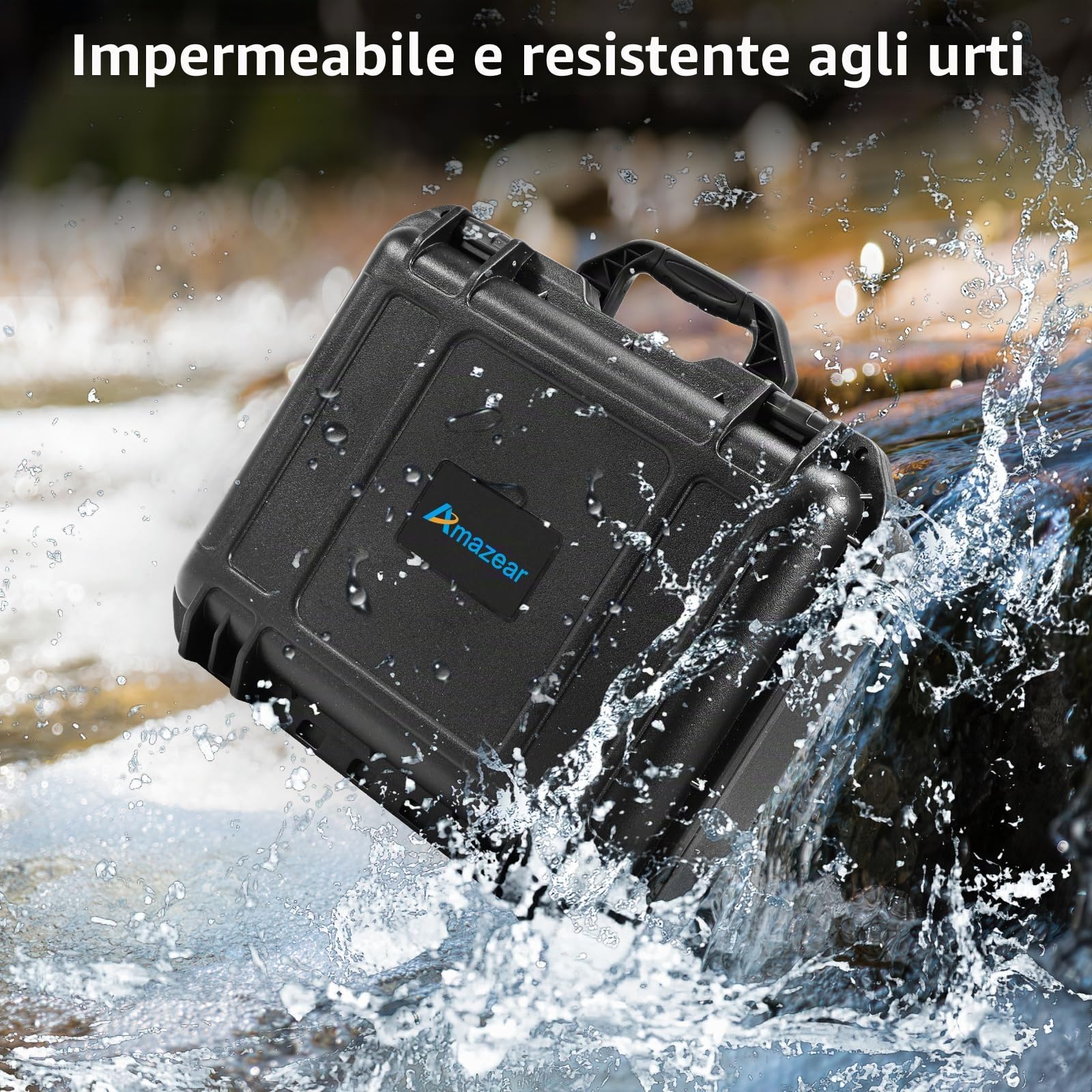 AMAZEAR Custodia da Trasporto Impermeabile per DJI Osmo Action 5 Pro/Action 4/Action 3, Custodia Doppia per Action 5 Pro, Accessori per DJI Action 5 Pro/Action 4/Action 3