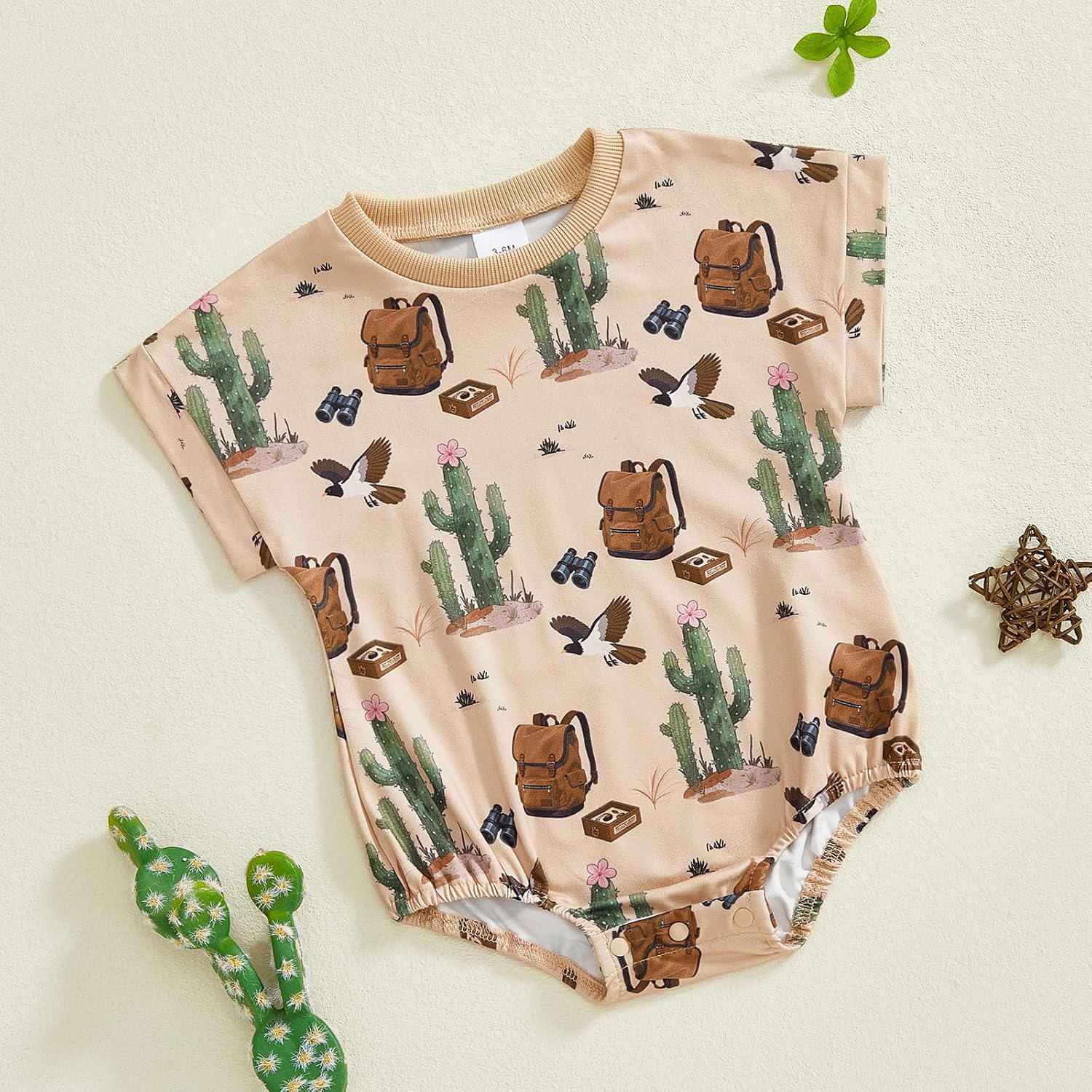 Kayotuas Western Baby Boy Girl Clothes Cow Print Bubble Romper Oversized Short Sleeve Tshirt Bodysuit Infant Summer Outfits