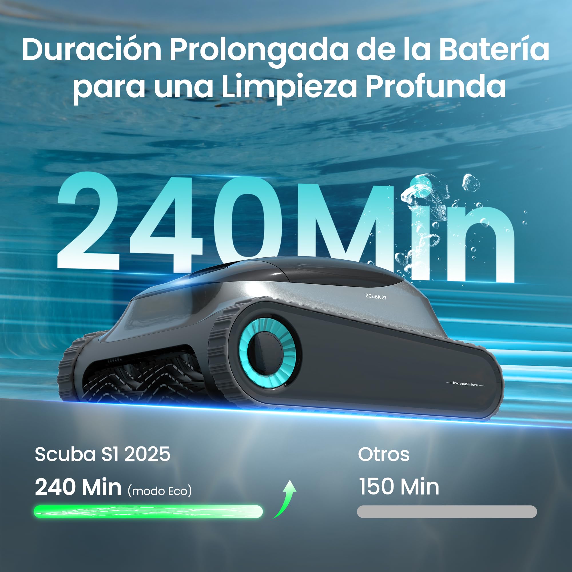 (2026 Upgrade) AIPER Scuba S1 Robot Piscina Limpiafondos y Paredes, Aspirador Piscinas Fondos con Batería Mejorada 240 min, Navegación Smart de Alta Precisión, Filtración Ultrafina (Reacondicionado) - 3