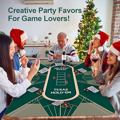 Miniatura 13 de CONTINUE Tapete de mesa de póquer, tapete de póquer Texas Hold'em para 8-10 jugadores con base de goma antideslizante y bolsa de transporte