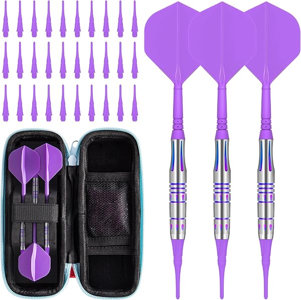 CyeeLife Freccette con Punta in plastica, 90% tungsteno, 3 Pezzi, 90% tungsteno, Freccette Professionali con volette, fusti e Punte (Blu) - 1