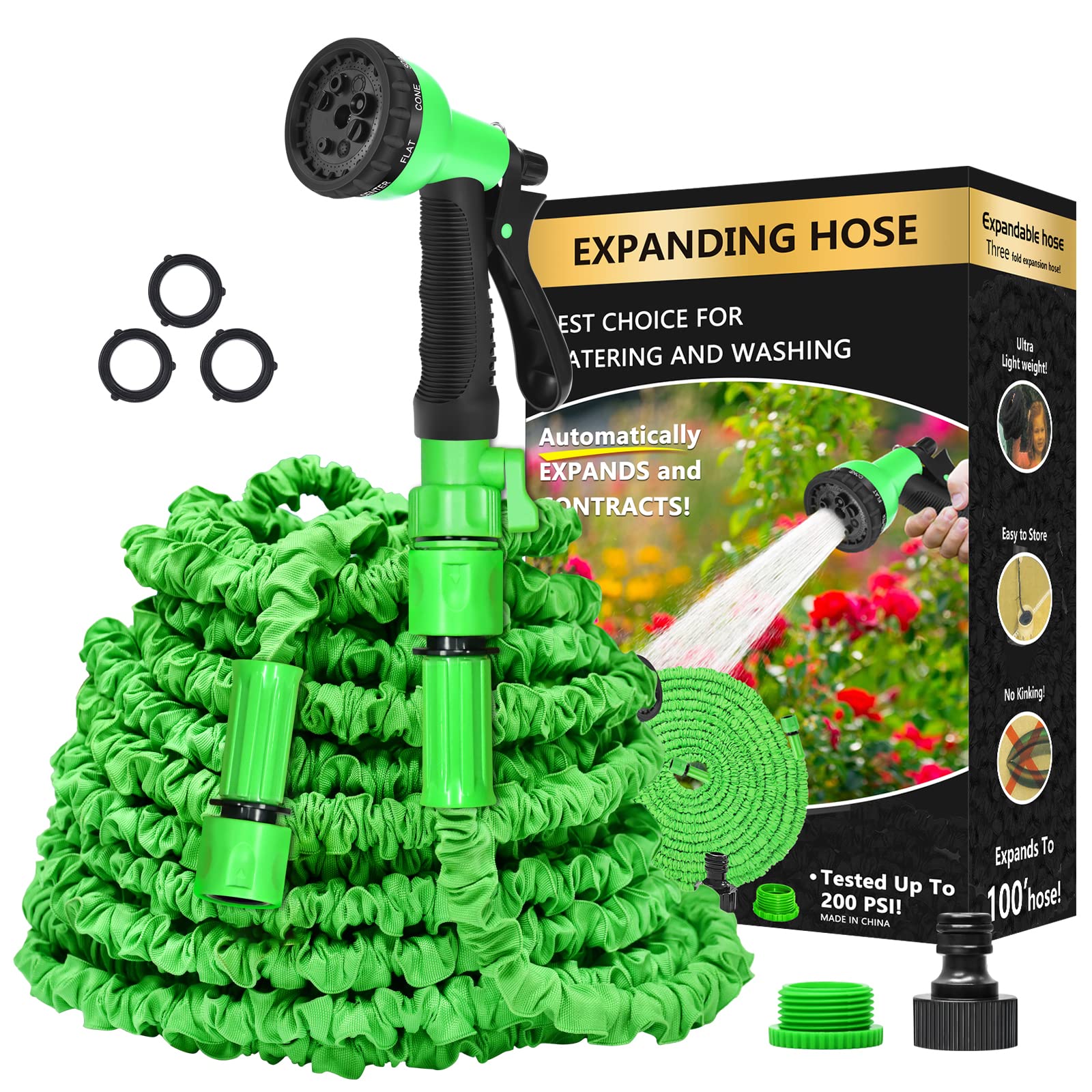 Tuyau d'arrosage extensible pour le lavage de voiture et entretien du jardin