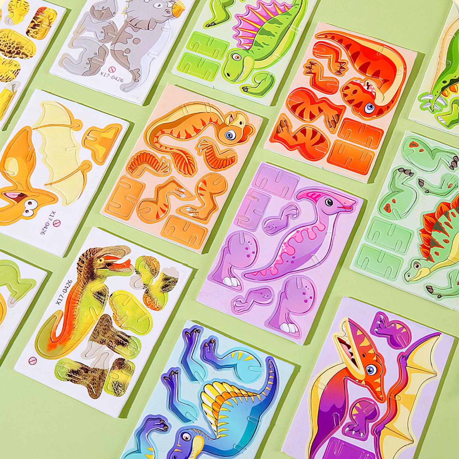 dellyy Puzzle 3D per Bambini, Puzzle con Animali da 30 Pezzi per Bambini, Puzzle di Cartoni Animati, Puzzle Educativo di Cartoni Animati 3D, Mini Puzzle (Dinosauro) - 4