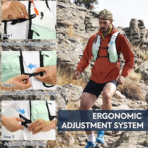 Miniatura 6 de Haimont Chaleco de hidratación para correr, chaleco ligero de 5L para mujeres y hombres, trail running