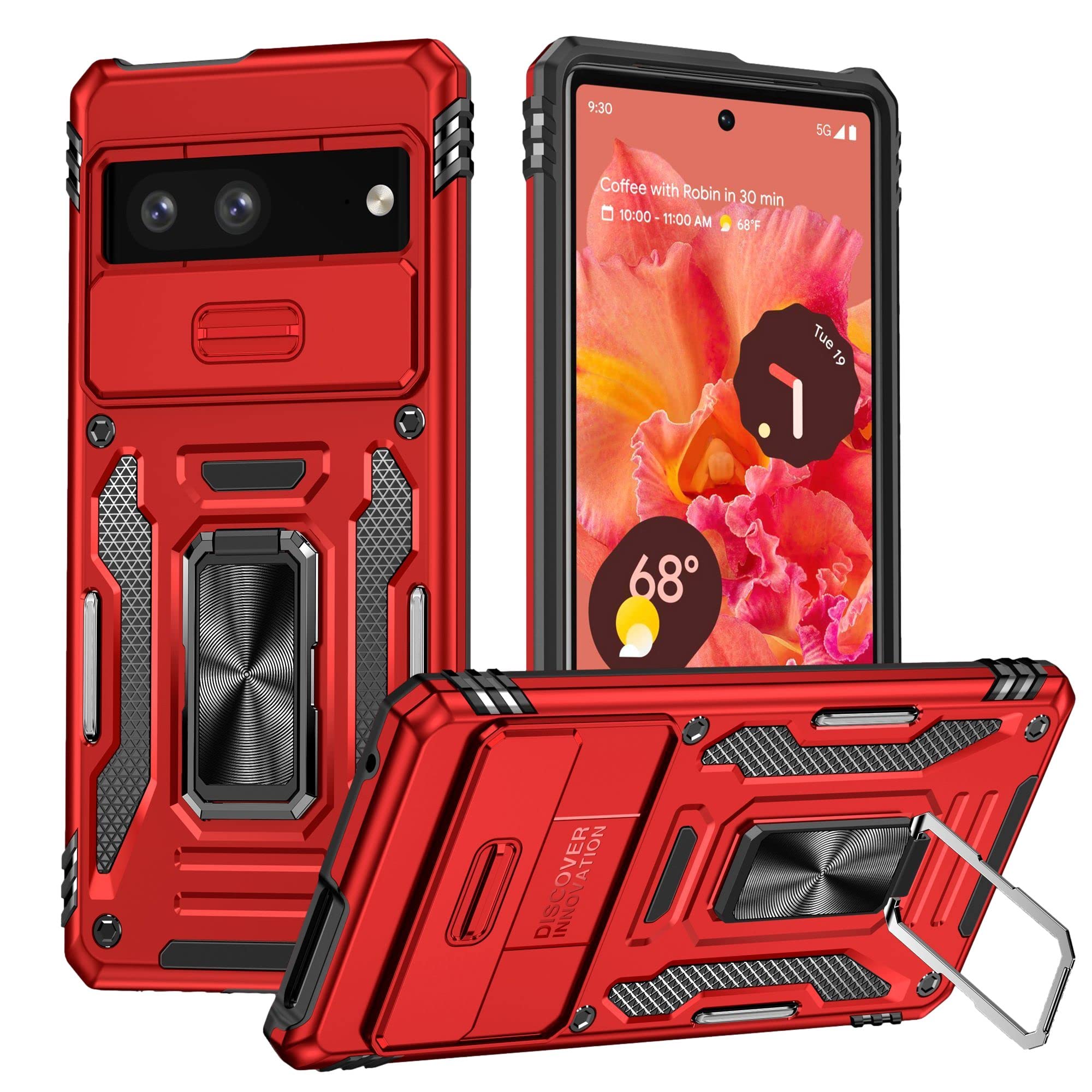 Pirum Polycarbonate Case Compatible With Google Pixel 7A (Delta Corvi Series Back Cover) Case With Stand & Slide Camera Military Grade Protection (Red) (B0BNBGD48Q) Amazon Price History, Amazon Price Tracker