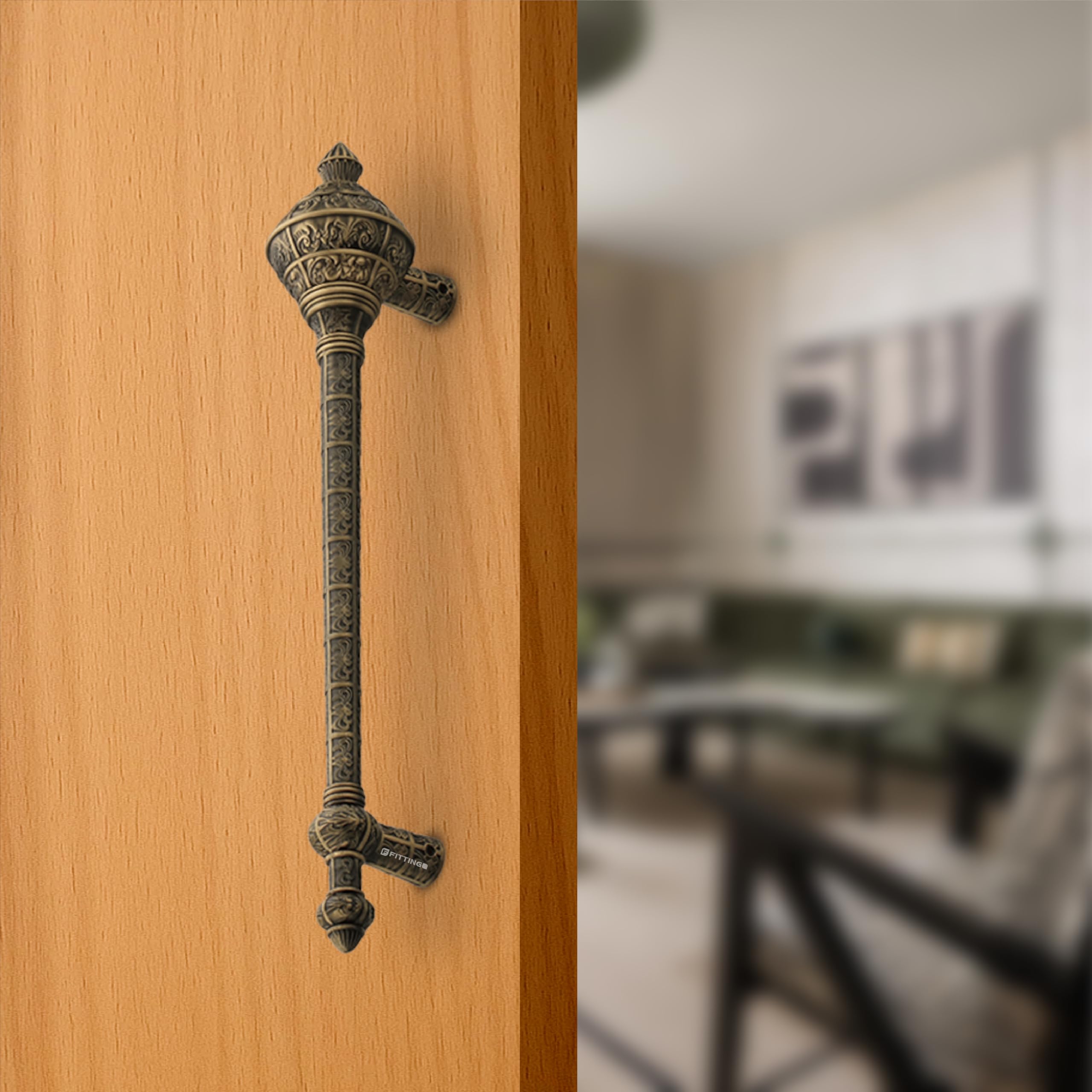 Royal Gada Door Handle for Main Door/16 Inch Traditional Main Door Handle/Pull Push Handle for Home/Office/Hotels Doors - (Hole to Hole 300mm, Pack of 1) - Brass Antique- 3 Years Warranty-image-48