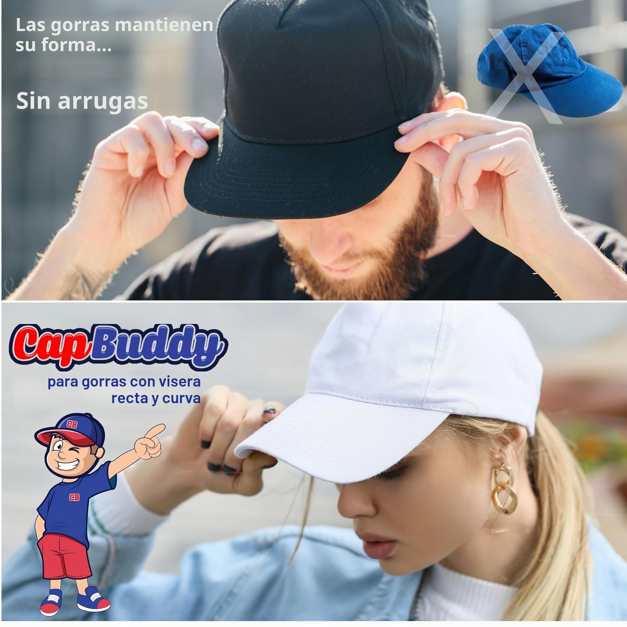 Set de Limpieza de Gorras Limpiar Todas Tus Gorras de béisbol, independientemente de si Tienen la Visera Recta o Curva. Spray orgánico, Cepillo y paño