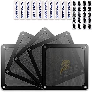 120mm Fan Filter PC Dust Filter Computer Fan Grills Dust Mesh Magnetic Frame PC Case Cover Dustproof PVC 50 Mesh(Gentleman Aesthetic, PVC, 120 * 120mm, 5pcs, Black)